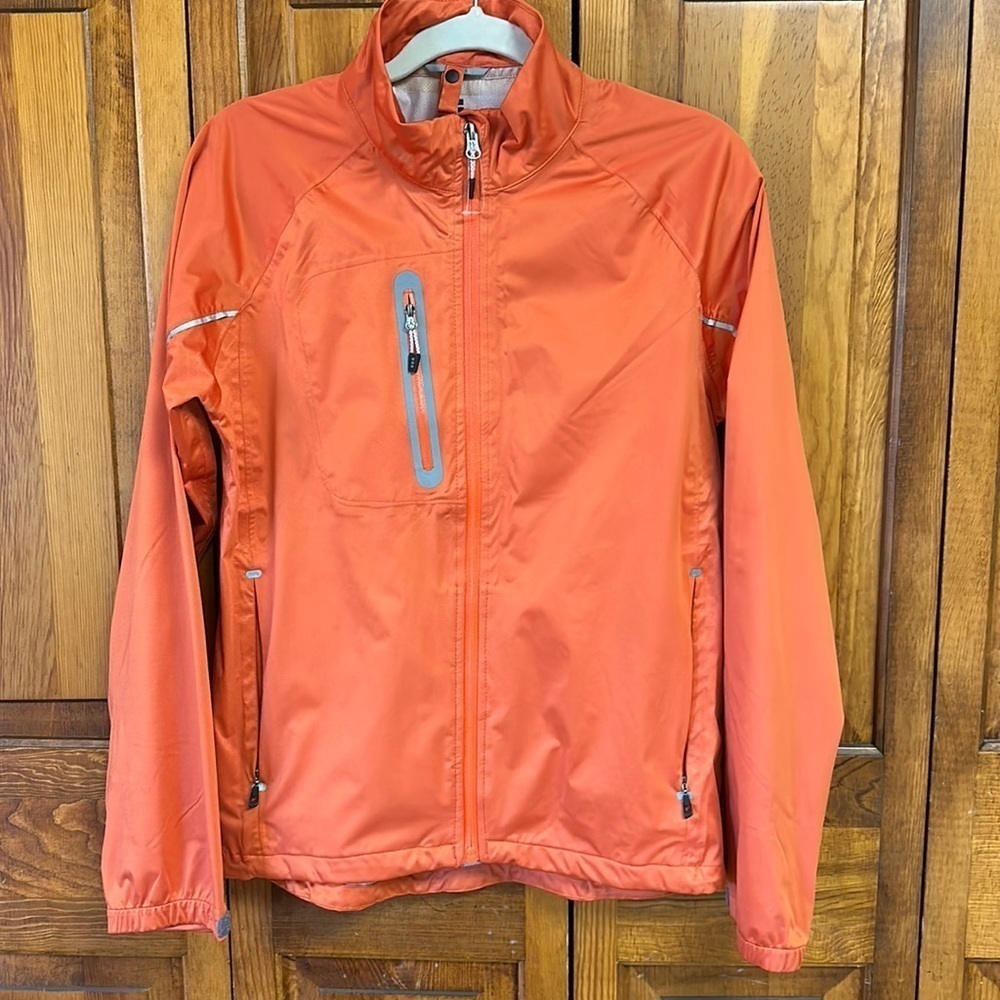 Elevate Sport Polyester Orange Reflective Athletic Windbreaker Jacket